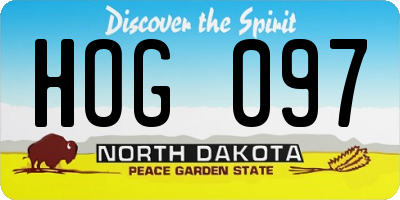 ND license plate HOG097