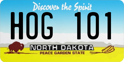 ND license plate HOG101