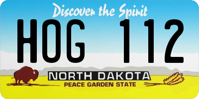 ND license plate HOG112