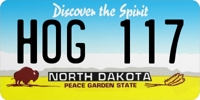 ND license plate HOG117