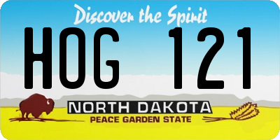 ND license plate HOG121