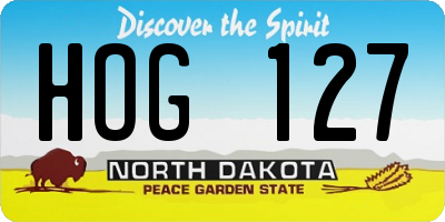 ND license plate HOG127