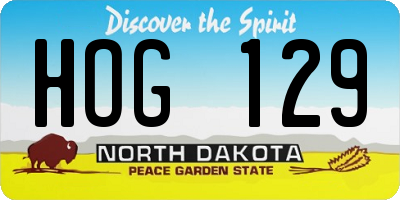 ND license plate HOG129