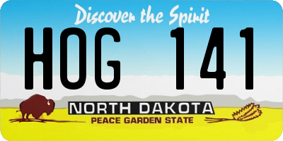 ND license plate HOG141