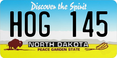 ND license plate HOG145