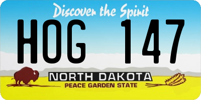 ND license plate HOG147