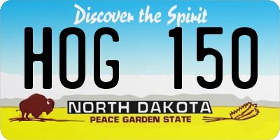 ND license plate HOG150