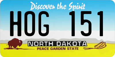 ND license plate HOG151