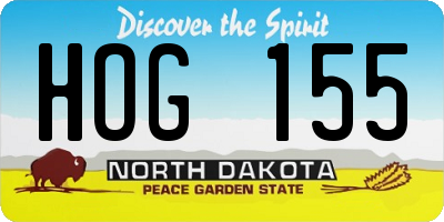ND license plate HOG155