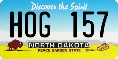 ND license plate HOG157