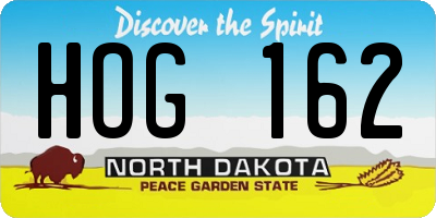 ND license plate HOG162