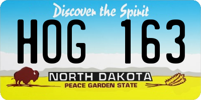 ND license plate HOG163