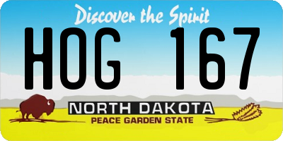 ND license plate HOG167