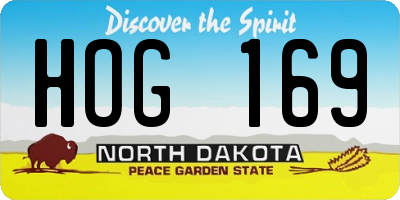 ND license plate HOG169