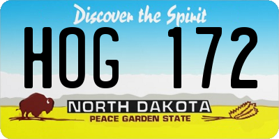 ND license plate HOG172