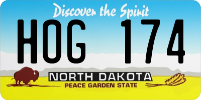 ND license plate HOG174