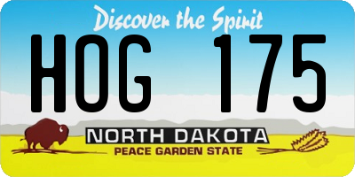 ND license plate HOG175