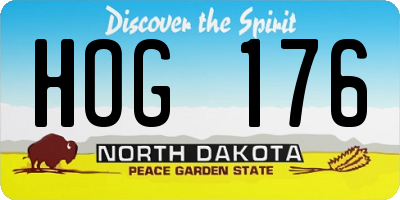 ND license plate HOG176