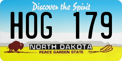 ND license plate HOG179