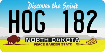 ND license plate HOG182