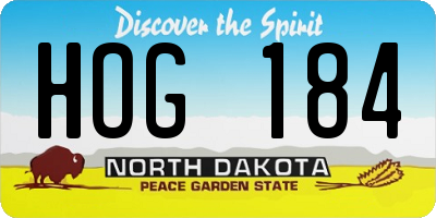 ND license plate HOG184