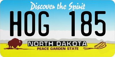 ND license plate HOG185
