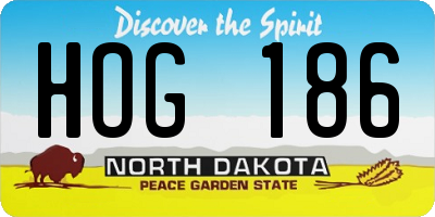 ND license plate HOG186