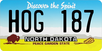 ND license plate HOG187