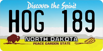 ND license plate HOG189
