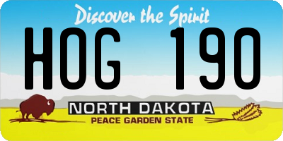 ND license plate HOG190