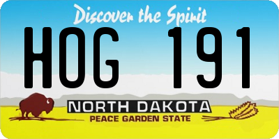 ND license plate HOG191