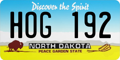 ND license plate HOG192