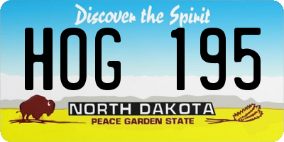 ND license plate HOG195