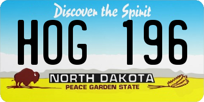 ND license plate HOG196