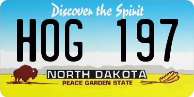 ND license plate HOG197