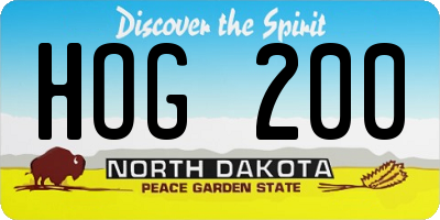 ND license plate HOG200