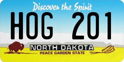 ND license plate HOG201
