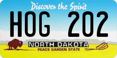 ND license plate HOG202