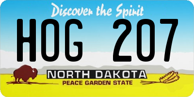 ND license plate HOG207