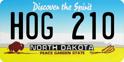 ND license plate HOG210