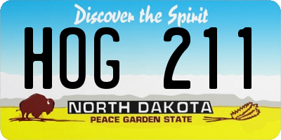 ND license plate HOG211