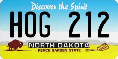 ND license plate HOG212