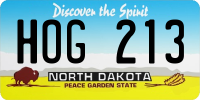 ND license plate HOG213