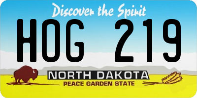 ND license plate HOG219