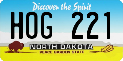 ND license plate HOG221