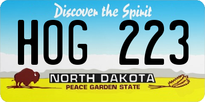 ND license plate HOG223