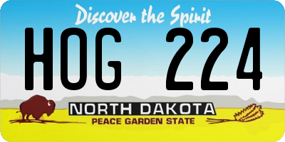 ND license plate HOG224