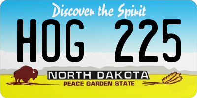 ND license plate HOG225