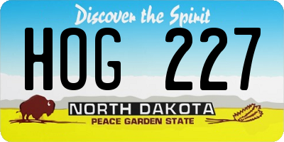ND license plate HOG227