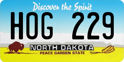 ND license plate HOG229